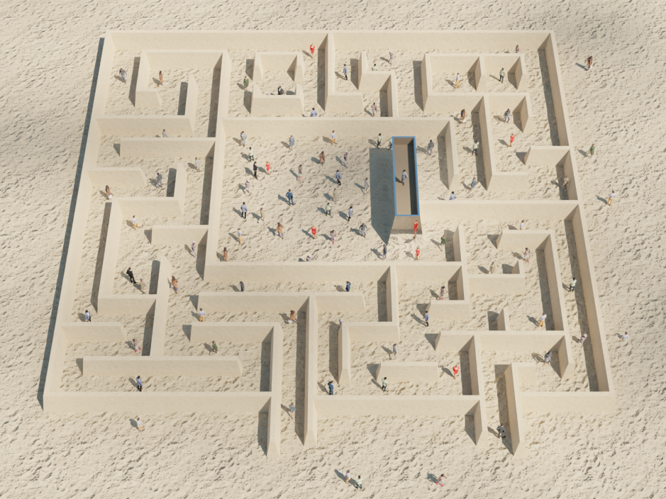 A sand maze in Miami Beach