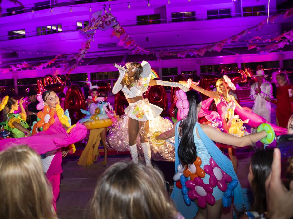 Performers on stage at Faena Gala